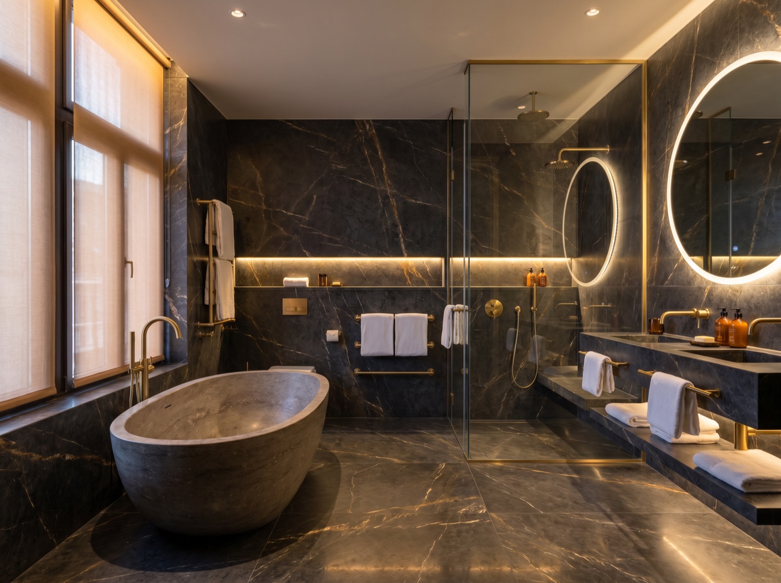 Boutique hotel bathroom — a finished example of the boutique hotel look.