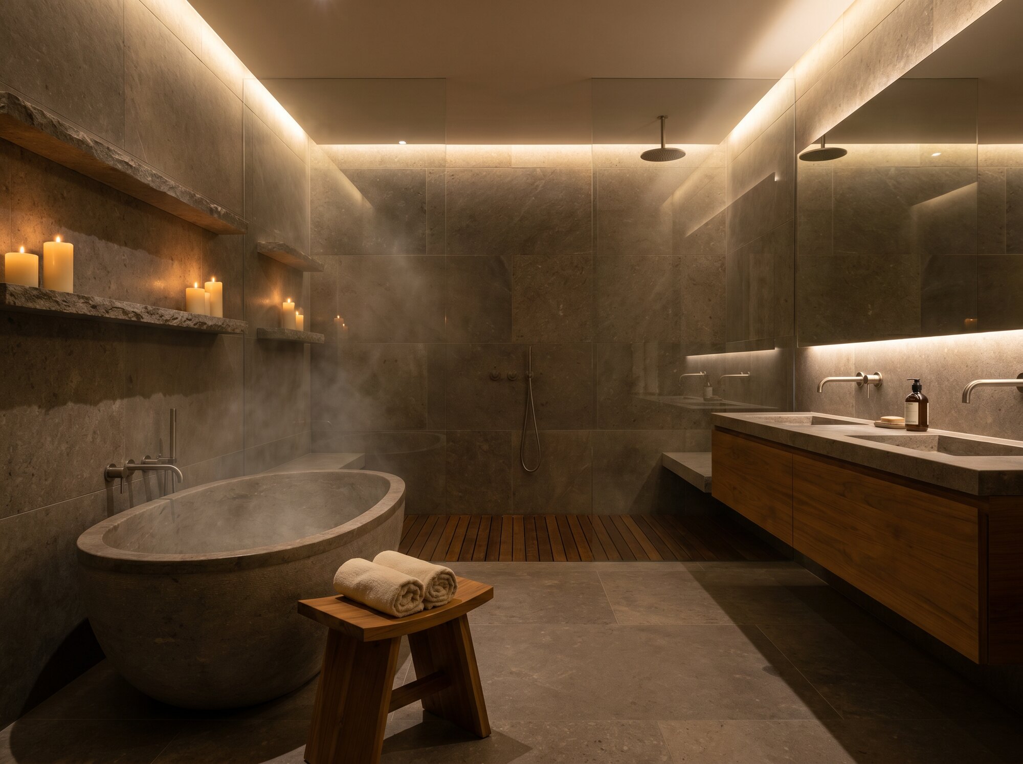Luxury spa bathroom — a finished example of the luxury spa look.