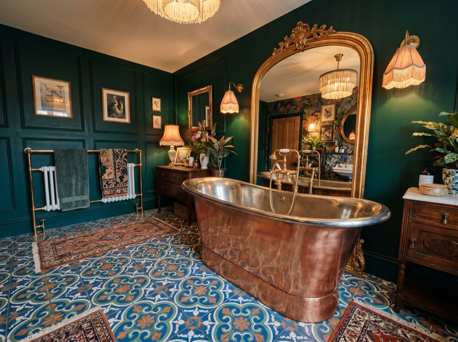 Maximalist bathroom — a finished example of the maximalist look.