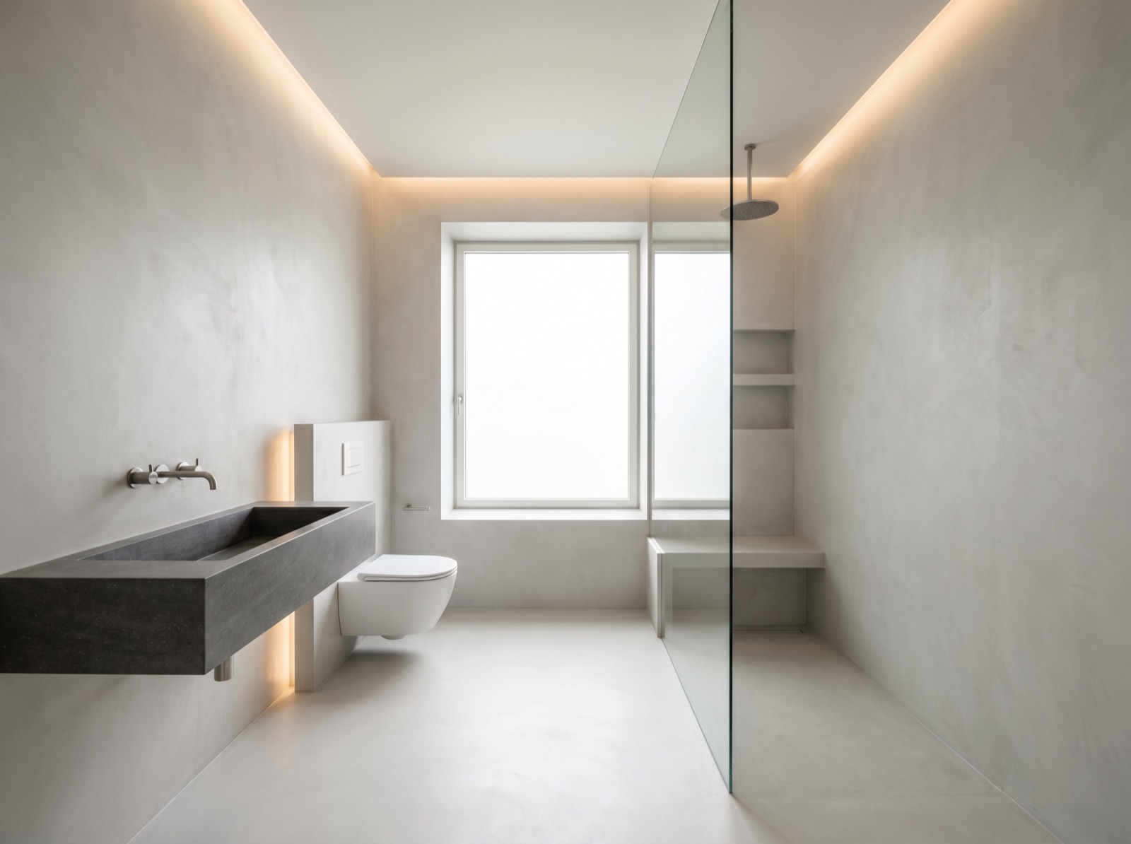 Minimalist bathroom — a finished example of the minimalist look.