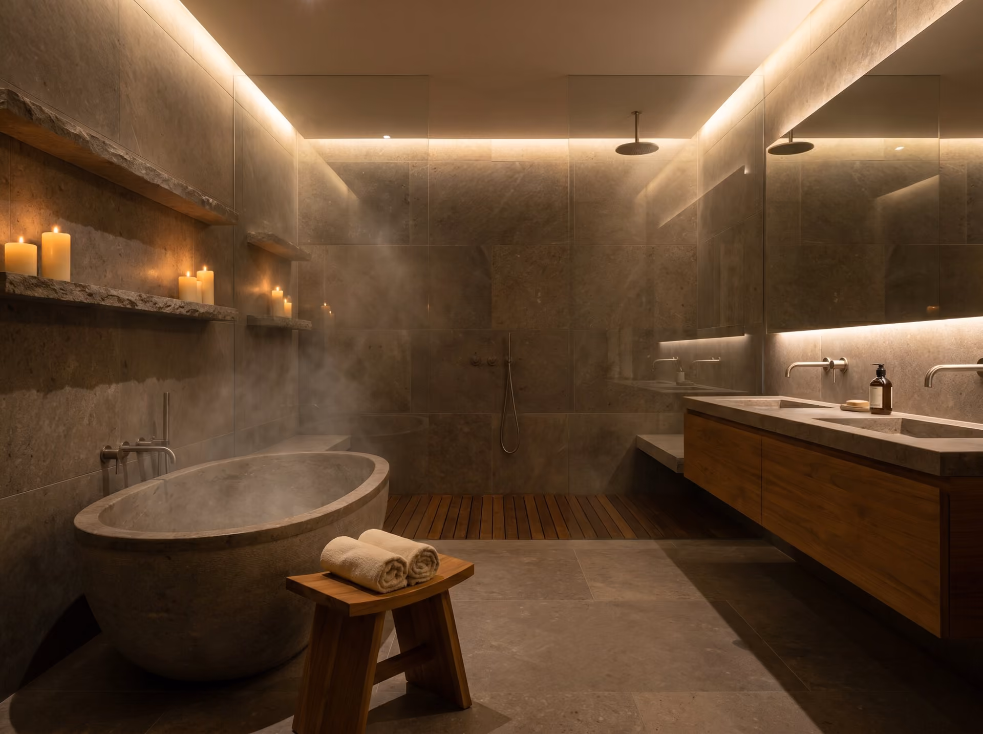Luxury spa bathroom — a finished example of the luxury spa look.