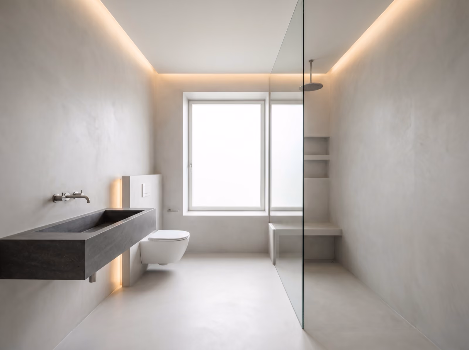 Minimalist bathroom — a finished example of the minimalist look.