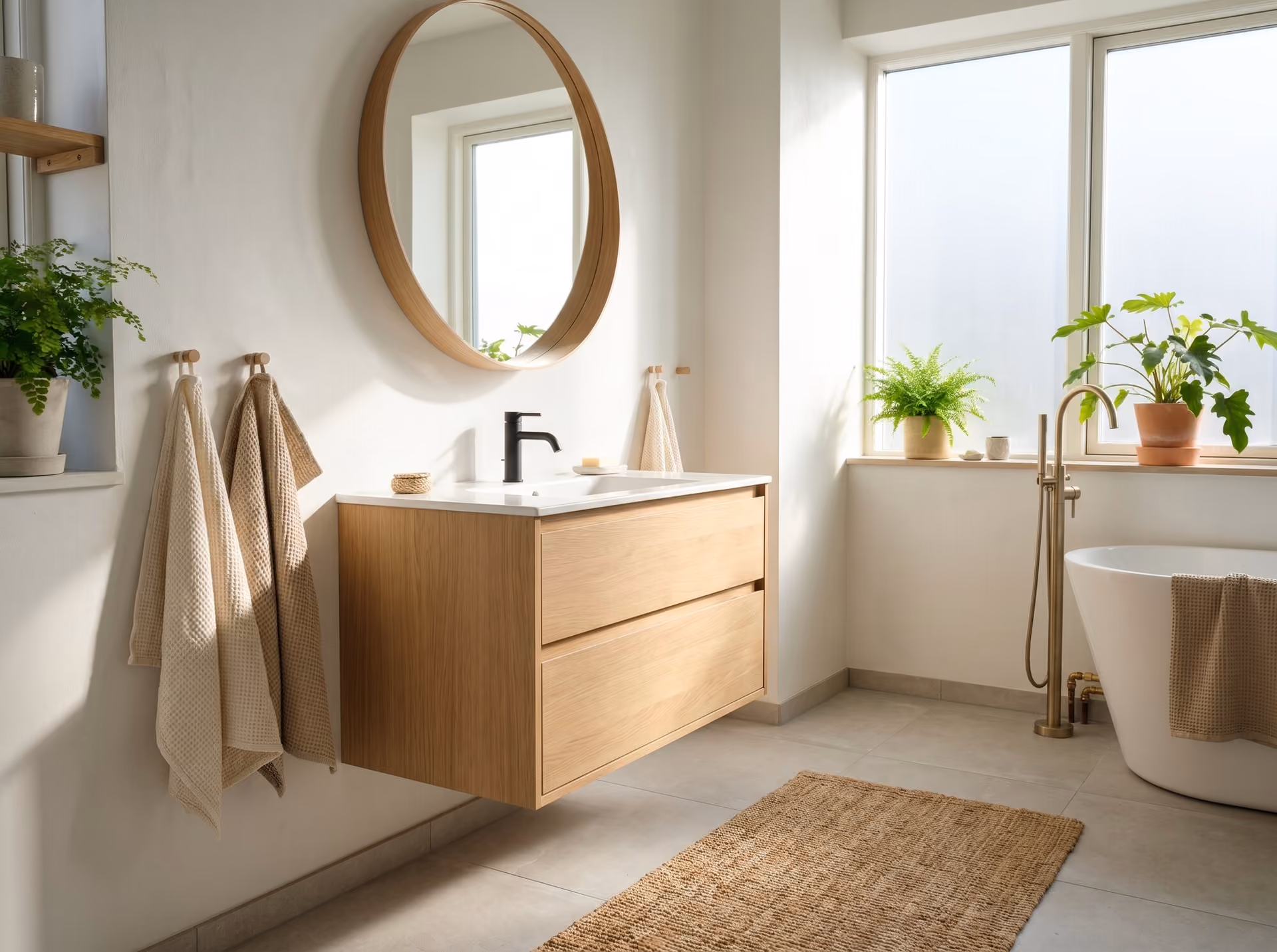 Scandi bathroom — a finished example of the scandi look.